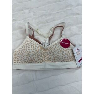 Maidenform Girl Bralette Girls Small Seamless 2 Pack‎ Rose Dawn Leopard Print